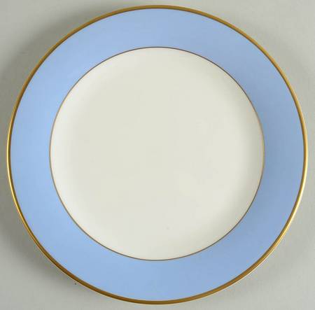 ColorBurst Blue (Gold Trim, Ivory) Accent Salad Plate