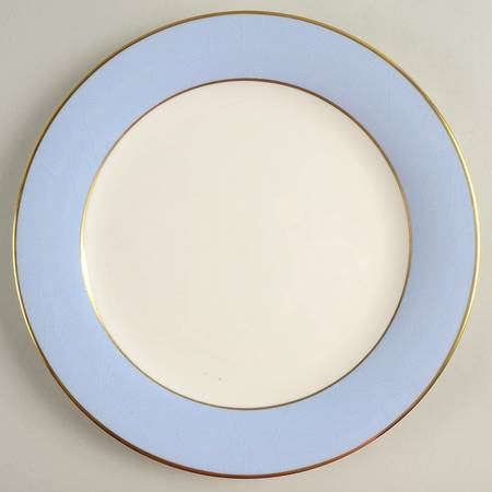 ColorBurst Blue (Gold Trim, Ivory) Dinner Plate