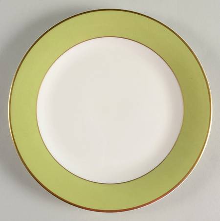 ColorBurst Green (Gold Trim, White) Salad Plate
