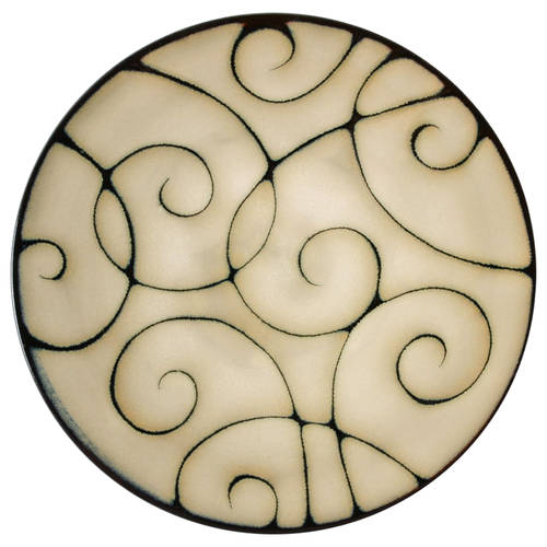 Black Scroll Salad Plate