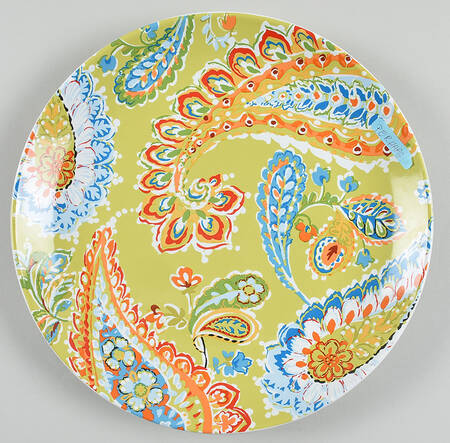 Happy Paisley Green Dinner Plate