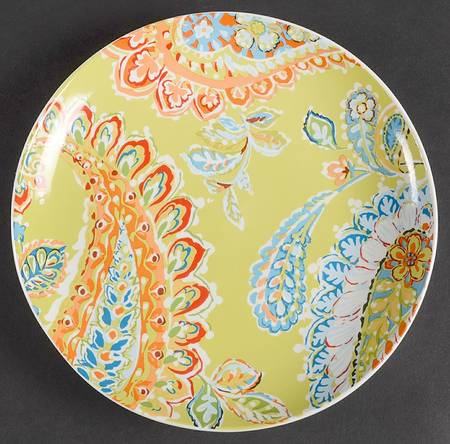 Happy Paisley Green Salad/Dessert Plate