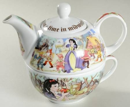 Snow White Individual Teapot & Lid with Cup