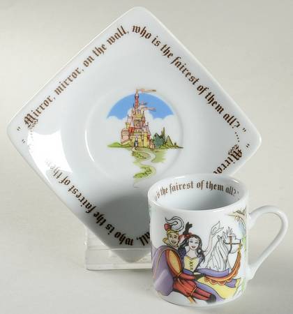 Snow White Flat Demitasse Cup & Saucer Set by Cardew Design