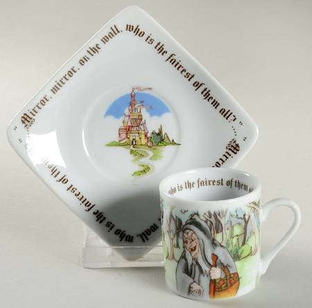 Snow White Flat Demitasse Cup & Saucer Set by Cardew Design