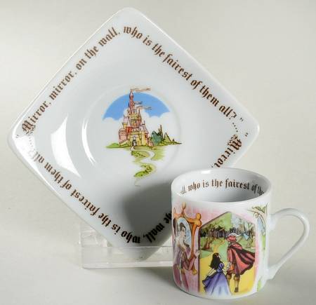Snow White Flat Demitasse Cup & Saucer Set by Cardew Design