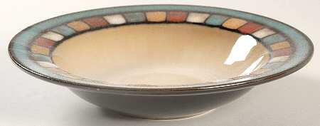 Mosaic Teal Soup/Cereal Bowl