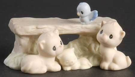 Cats &amp; Kitten Bench-Mini Nativity by Precious Moments