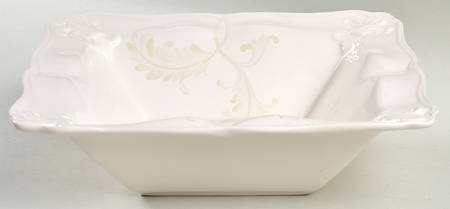 Fleur de Lys Cream 10" Square Vegetable Bowl