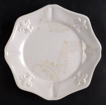 Fleur de Lys Cream Bread & Butter Plate