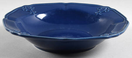 Fleur de Lys Blue Rim Soup Bowl