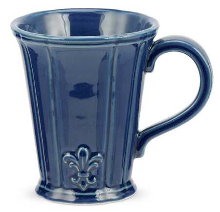 Fleur de Lys Blue Mug
