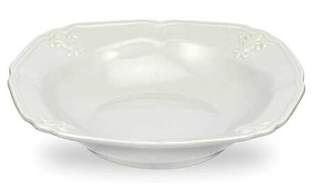 Fleur de Lys Grey Rim Soup Bowl