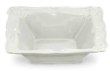 Fleur de Lys Grey 10" Square Vegetable Bowl