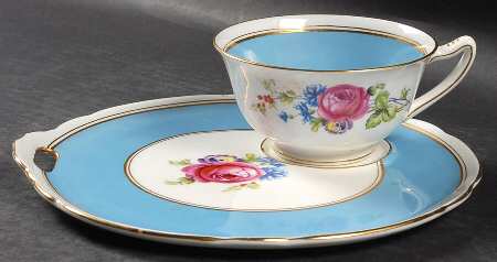 8290 Blue Snack Plate & Cup Set