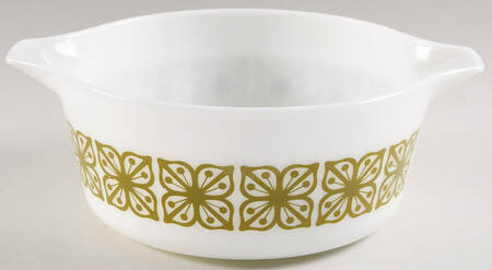 Verde Square Flowers 2.5 Qt Round Casserole No Lid