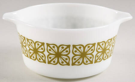 Verde Square Flowers 1 Qt Round Casserole No Lid