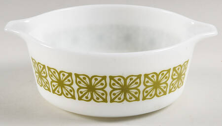 Verde Square Flowers 1.50 Pt Round Casserole No Lid