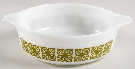 Verde Square Flowers 1 Pt Round Casserole No Lid