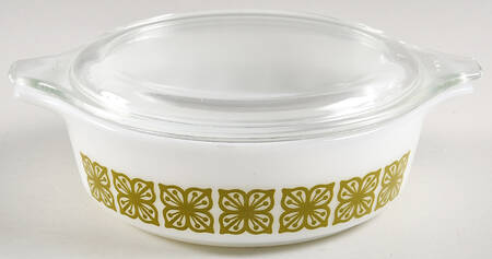 Verde Square Flowers 1 Pt Round Covered Casserole