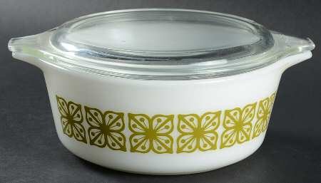 Verde Square Flowers 1.50 Pt Round Covered Casserole