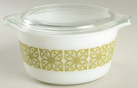 Verde Square Flowers 1 Qt Round Covered Casserole