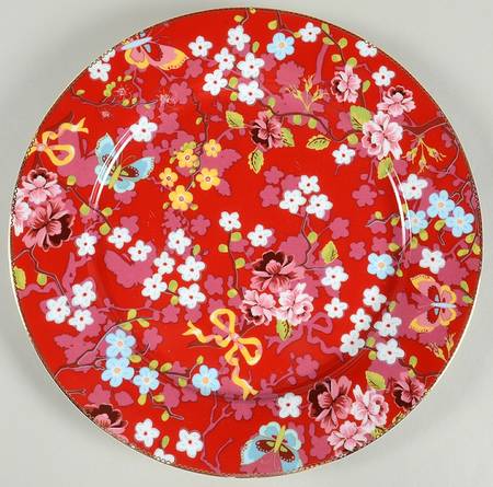 Floral Red Pink Service Plate (Charger)