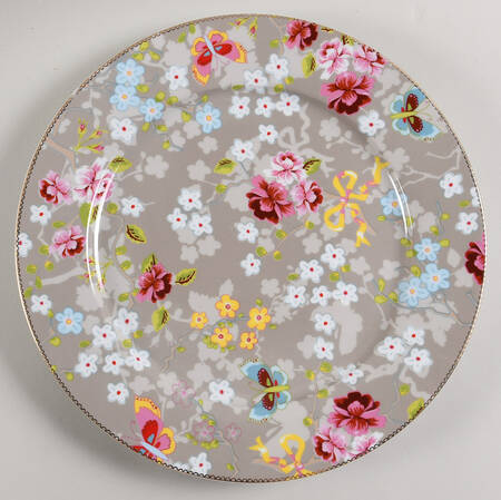 Floral Khaki Service Plate (Charger)
