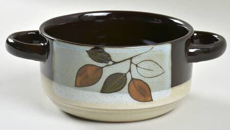 Rustic Leaves Individual Handled Soup Bowl