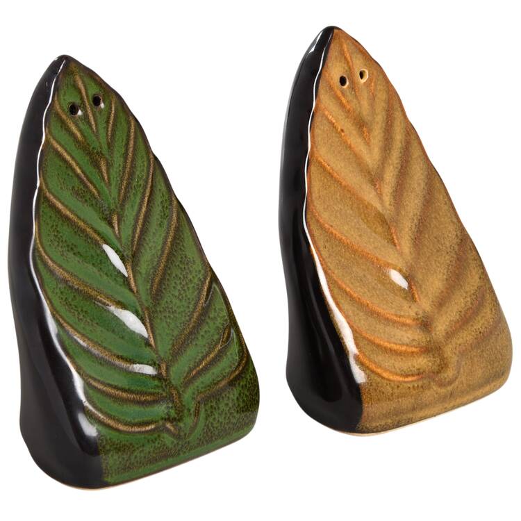 Rustic Leaves Figural Salt & Pepper Set