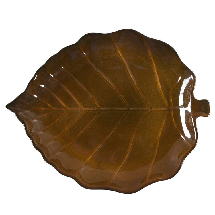 Rustic Leaves 14" Leaf Shaped Platter