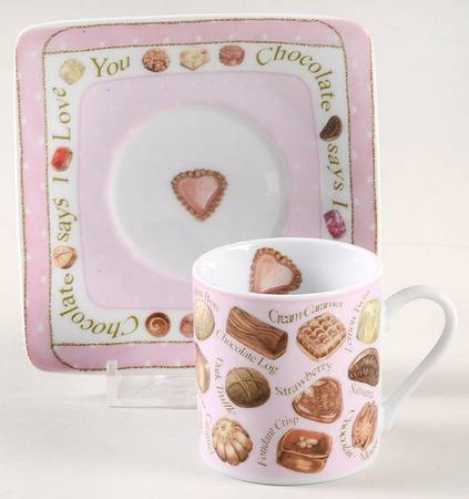 Chocolates Flat Demitasse Cup & Saucer Set