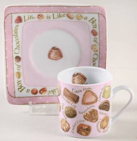 Chocolates Flat Demitasse Cup & Saucer Set