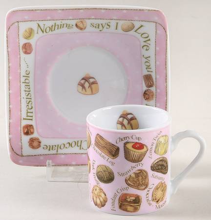 Chocolates Flat Demitasse Cup & Saucer Set