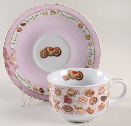 Chocolates Flat Cup & Saucer Set