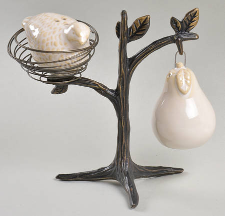 Twelve Days of Christmas Salt & Pepper w/Metal Stand