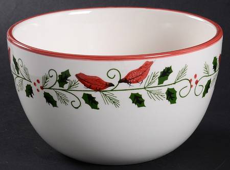 Cardinal & Holly Soup/Cereal Bowl