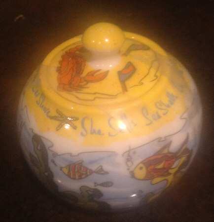 She Sells Sea Shells Sugar Bowl & Lid