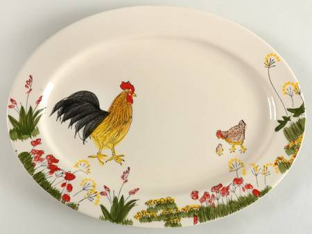 Southern Rooster 14" Oval Serving Platter