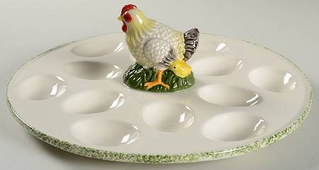 Southern Rooster Egg Serving Plate