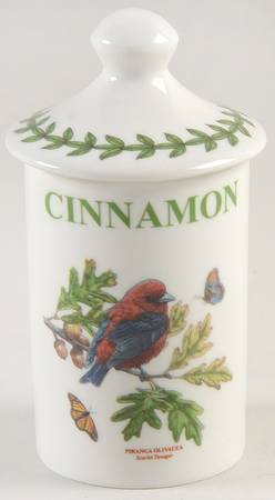 Botanic Garden Birds Cinnamon Spice Jar & Lid