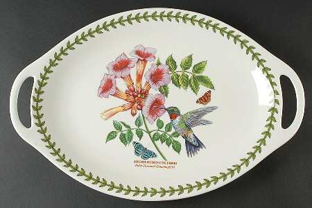 Botanic Garden Birds 18" Oval Handled Platter