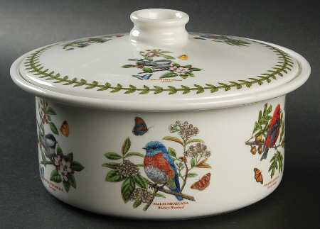 Botanic Garden Birds 1.5 Qt Round Covered Casserole