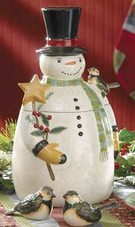 Winter Magic Figural Cookie Jar & Lid