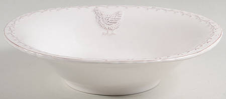 Antiqued Hen Rim Soup Bowl
