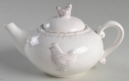 Antiqued Hen Teapot & Lid