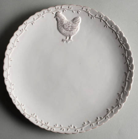 Antiqued Hen Luncheon Plate