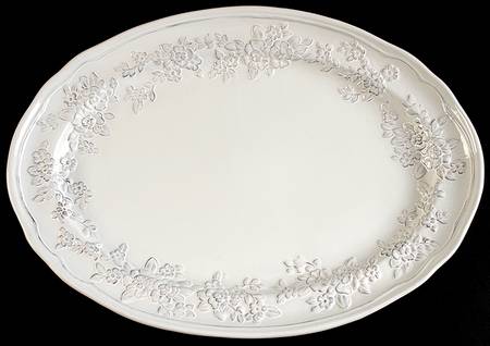 Antique Tea Rose 16" Oval Serving Platter