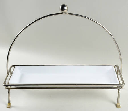 Simple Additions 15" Rectangular Serving Platter with Metal Stand