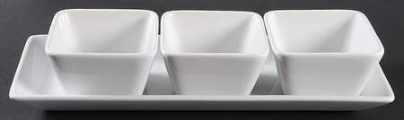 Simple Additions Condiment Set-3 Open Bowls & Tray